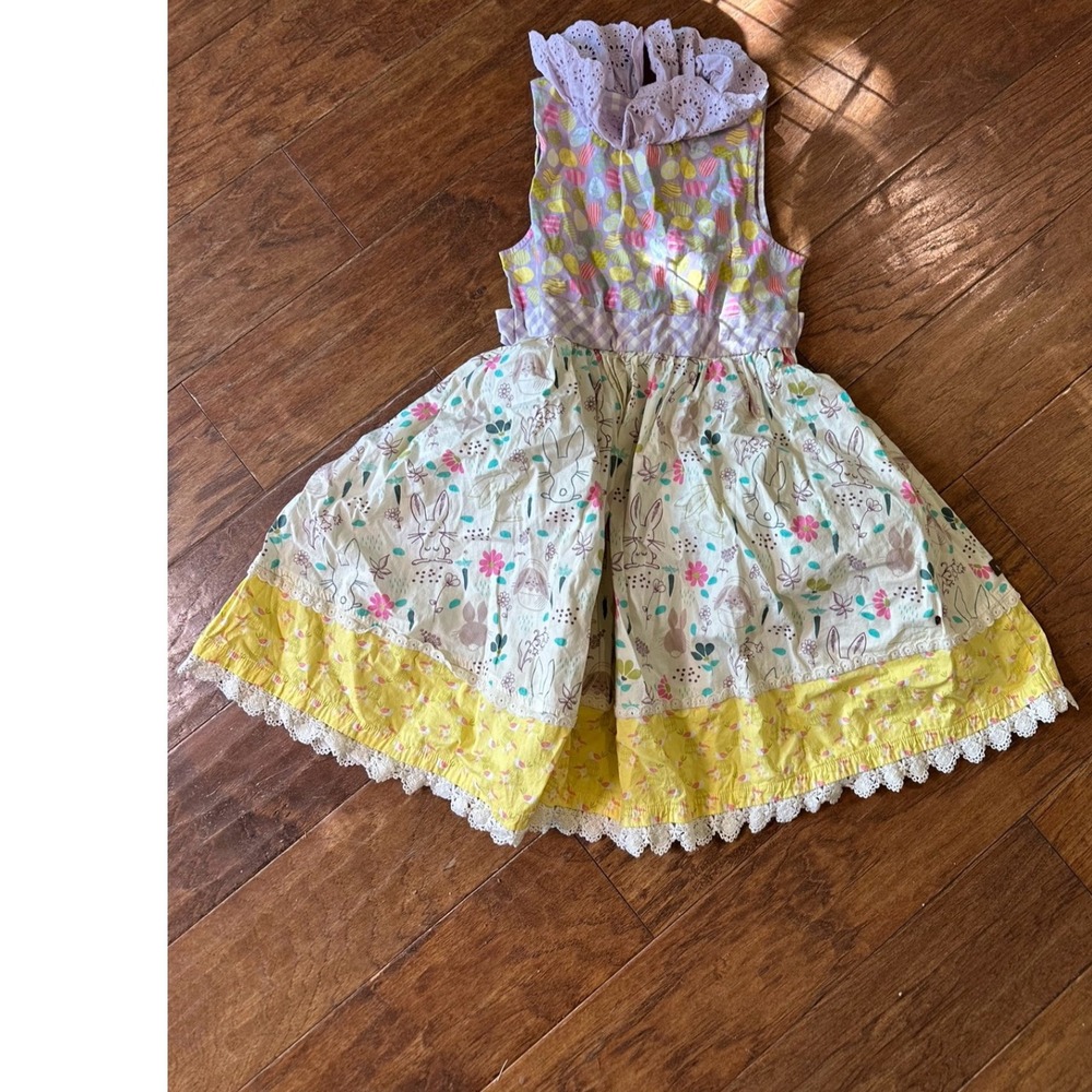Matilda Jane Enchanted Garden twirl Bunny Easter Dress Girls Size 8